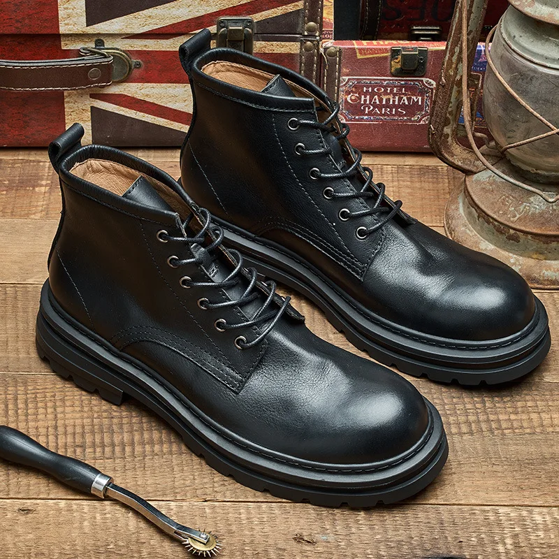 O.Z.TESHI Botas de senderismo para hombre - cuero vacuno, al aire libre
