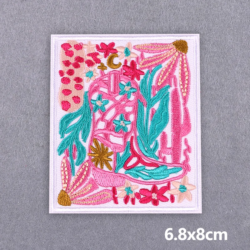 Parches para planchar de vaquera occidental para ropa, parches bordados, parches térmicos en pantalones vaqueros, sombrero, pegatinas de Howdy, decoración de chaqueta - imagen 5