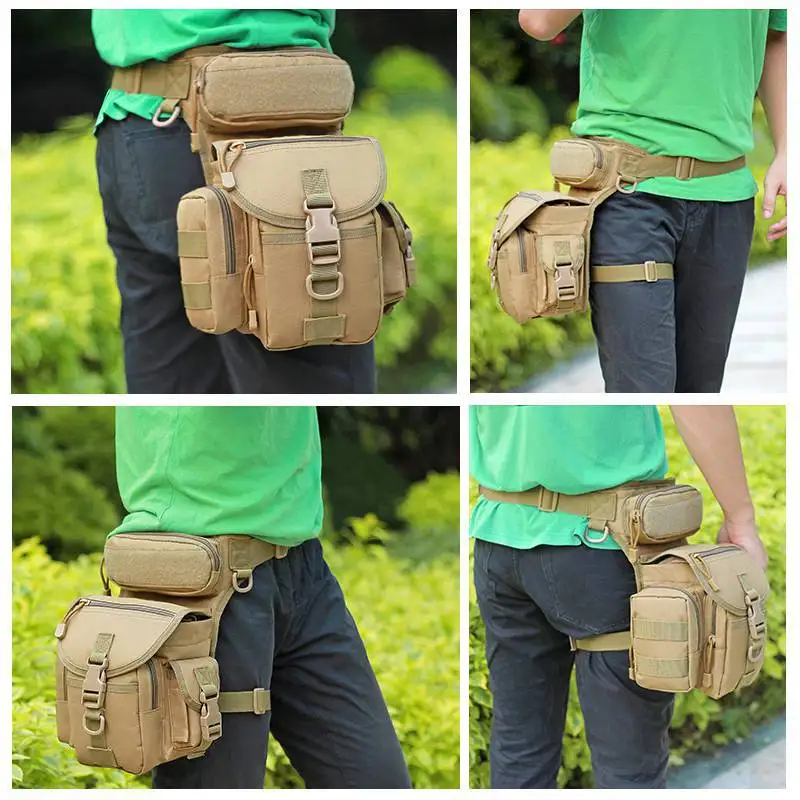 Bolso táctico de pierna para hombre, bolsa de viaje Molle para deportes, Camping, ciclismo, cámara, militar, de nailon - imagen 5