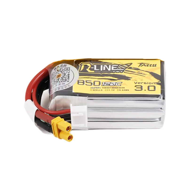 TATTU-R-LINE 3,0 120C 850mAh 11,1 V batería Lipo con enchufe XT30 para RC helicóptero Quadcopter Dron de carreras con visión en primera persona piezas 3S batería - imagen 4