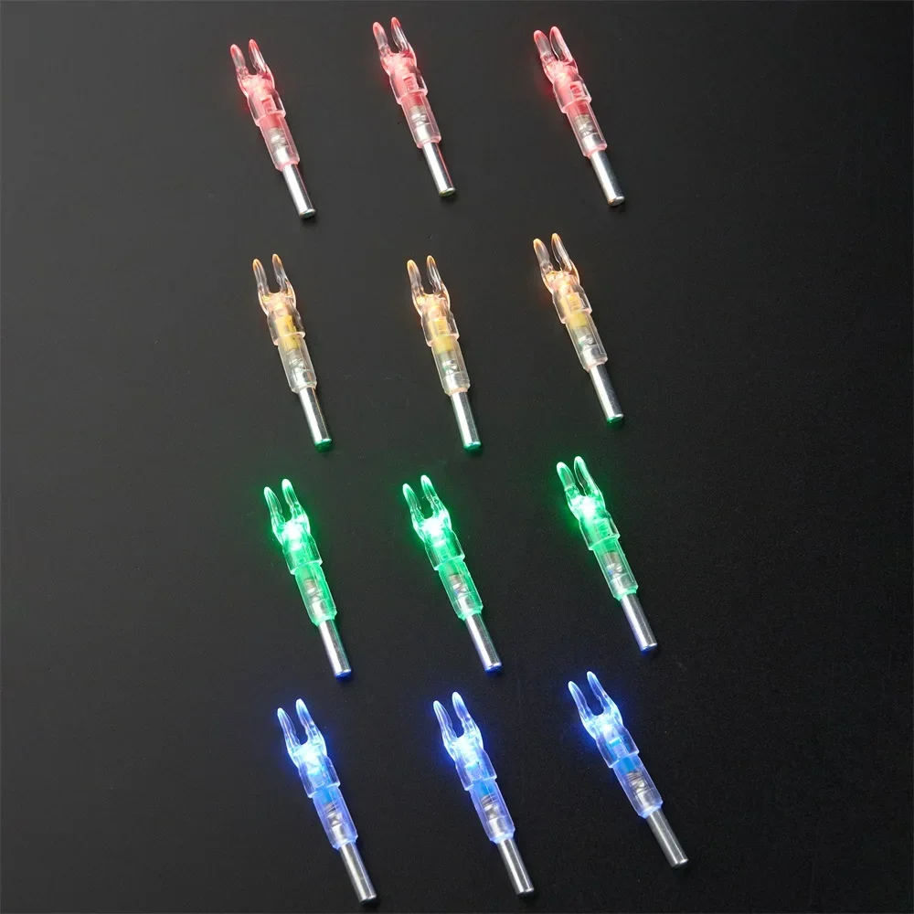 3 uds tiro con arco LED Nock iluminado luminoso para flechas de carbono eje ajustable manualmente OD 6,2mm accesorios de tiro de caza - imagen 4