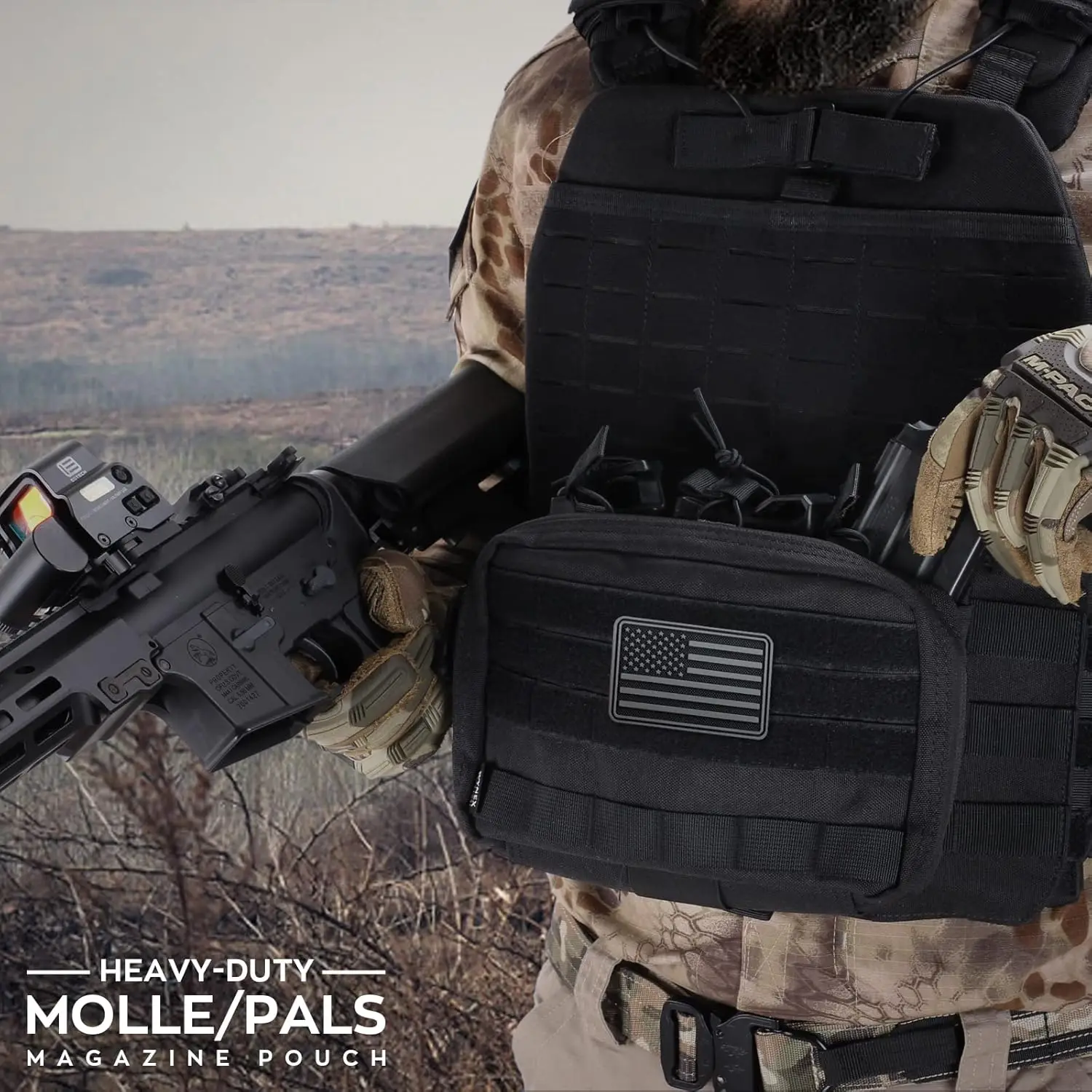 Bolsa táctica Mag Admin, bolsa Triple para revistas, herramienta de utilidad Molle, bolsa organizadora EDC, soporte para cargadores de Rifle para M4 M16 5,56mm - imagen 5