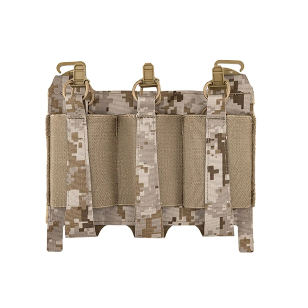 Chaleco táctico, aparejo de pecho, Panel de ataque frontal Triple, bolsa plana para bolsa Mag 556/762, placa de conversión de expansión elástica, corte láser - imagen 4