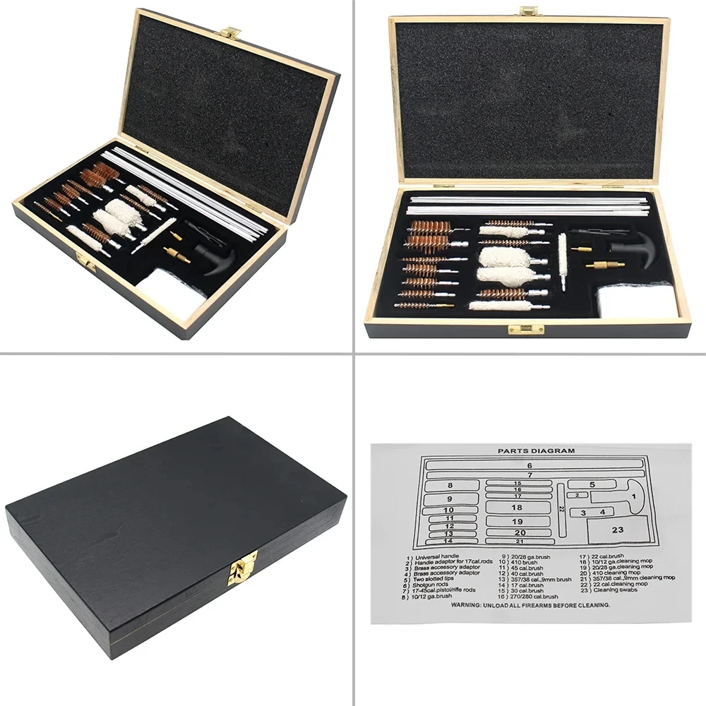 Fwoyonze-caja de barril para pistola de escopetas, Kit de cepillos de limpieza, juego de herramientas de limpieza para Rifles, accesorios de caza Airsoft Hanguns - imagen 5