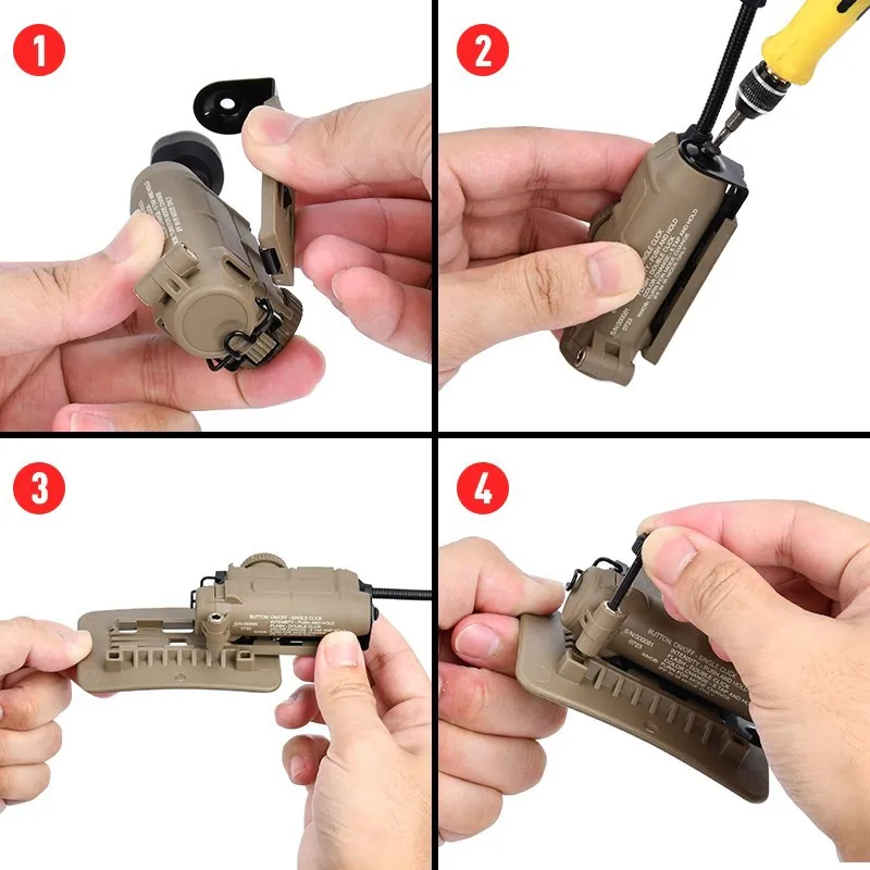 Lámpara de cabeza Sidewinder para casco táctico, luz estroboscópica roja, verde, azul, blanca, luz IR LED estroboscópica IFF, Luz Auxiliar de caza al aire libre - imagen 3