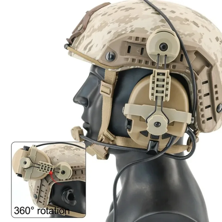 Una cabeza con casco y rotación de 360 grados