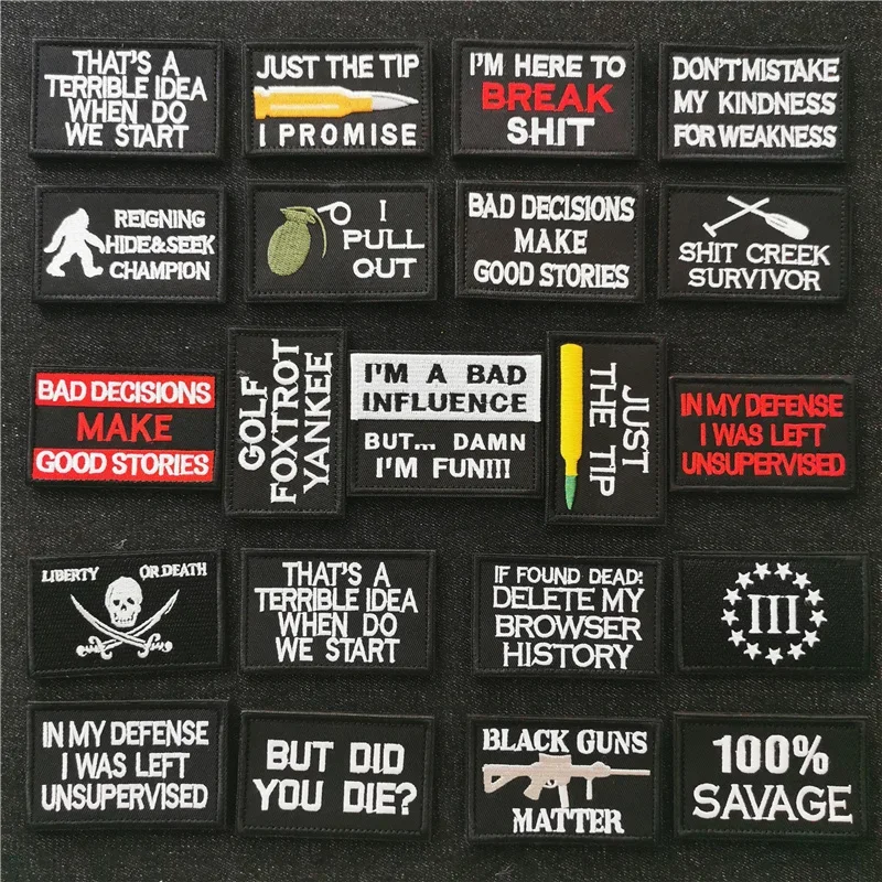 Parches bordados en blanco y negro para ropa, suministros de costura, pegatinas decorativas, insignias de gancho DIY para ropa - imagen 2