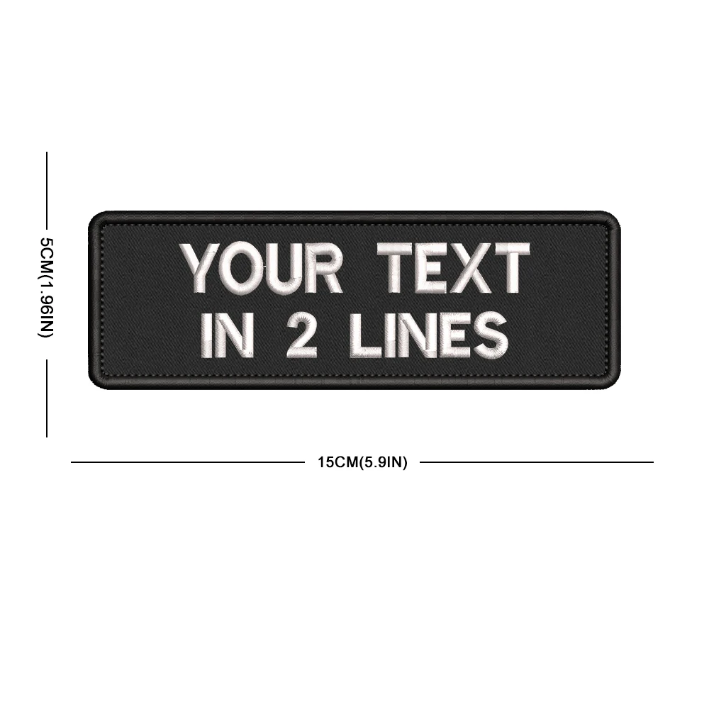 Parche de nombre personalizado de 15x5cm, parches personalizados, insignia bordada de una o dos líneas, emblemas de rayas, bucle de hierro o gancho - imagen 3