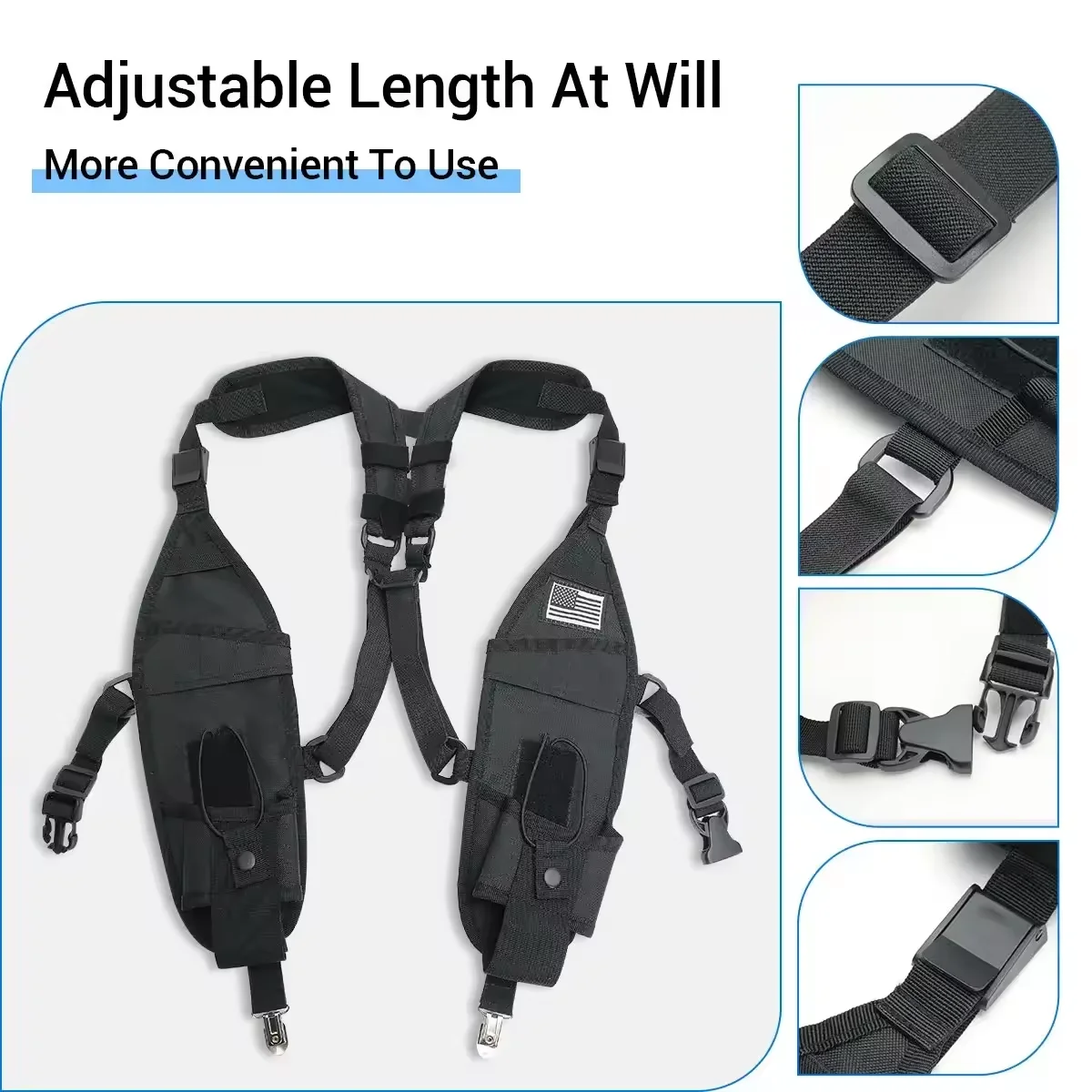 ABBREE PT-11 PLUS Walkie Talkie bolsa táctica funcional bolsa de pecho doble Radio bolsillos chaleco para Baofeng UV-21 AR-152 BF-888S - imagen 4