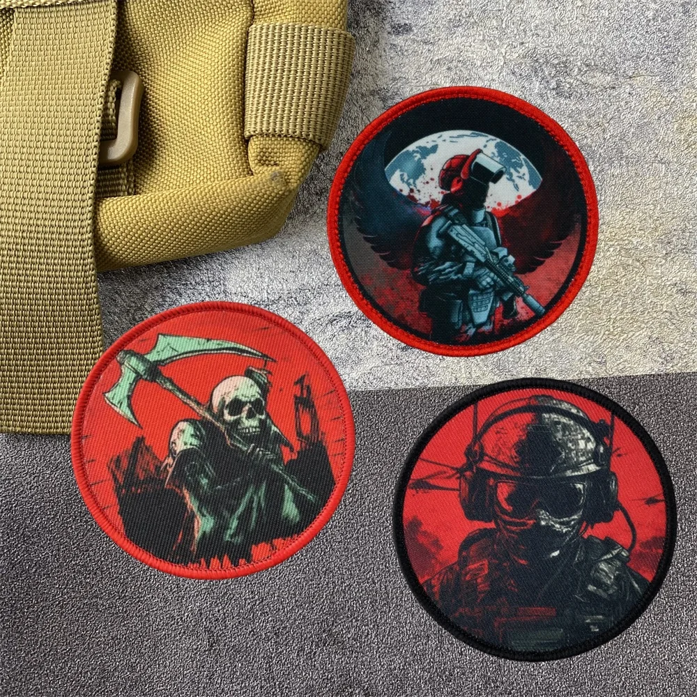 Parche estampado táctico de cuervo de Hugin y Munin-Odin, insignia de moral del ejército de castor, pegatina para mochila militar con gancho y bucle de guerrero de pato - imagen 2