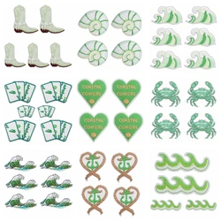 Parches bordados surf chica verano verde para ropa sombreros chaquetas