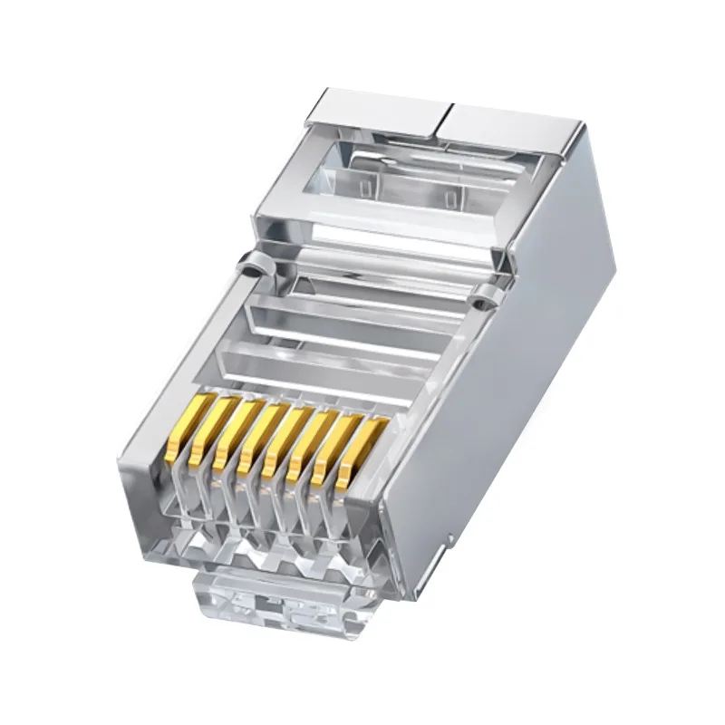 Conector xintylink rj45 cable ethernet de red cat6 enchufe gato 6 8p8c stp rg rj 45 conector macho lan blindado chapado en oro 1,1mm - imagen 5