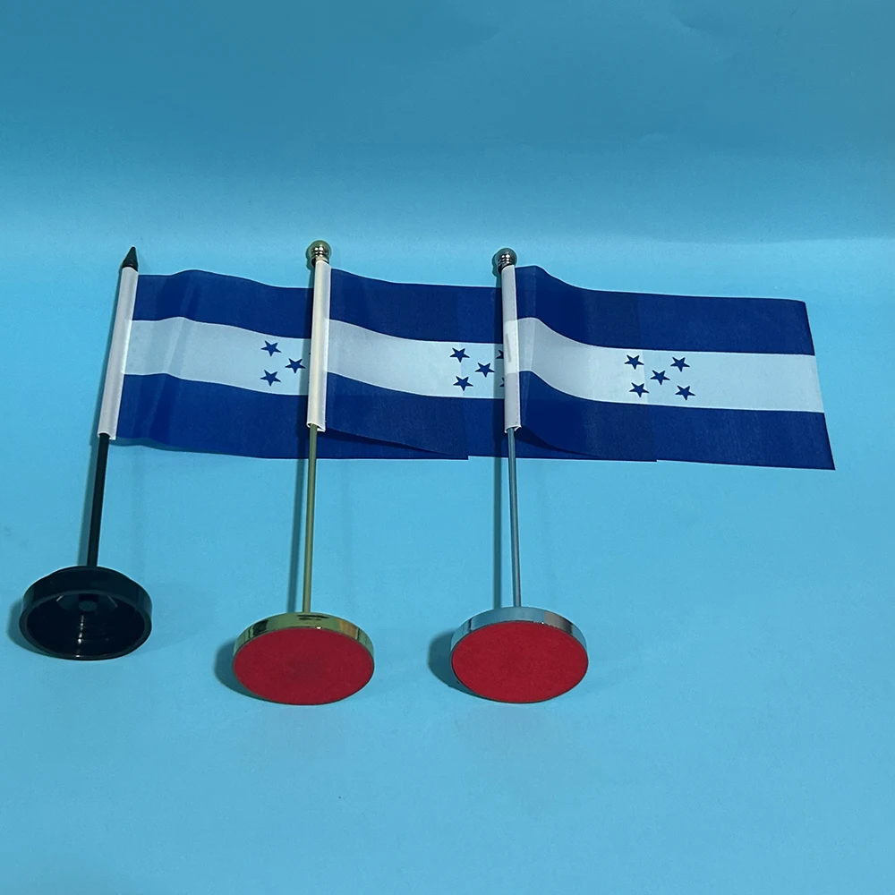 BANDERA DE SKY Escritorio de oficina Bandera pequeña de la bandera de Honduras 14x21 cm poliéster Bandera nacional de Honduras Banner de país Adornos de escritorio Banderas - imagen 2