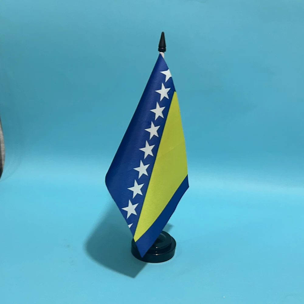 BANDERA DE SKY, escritorio de oficina, bandera pequeña de Bosnia y Herzegovina, 14x21cm, poliéster, bandera nacional ba, adornos de escritorio, banderas - imagen 5