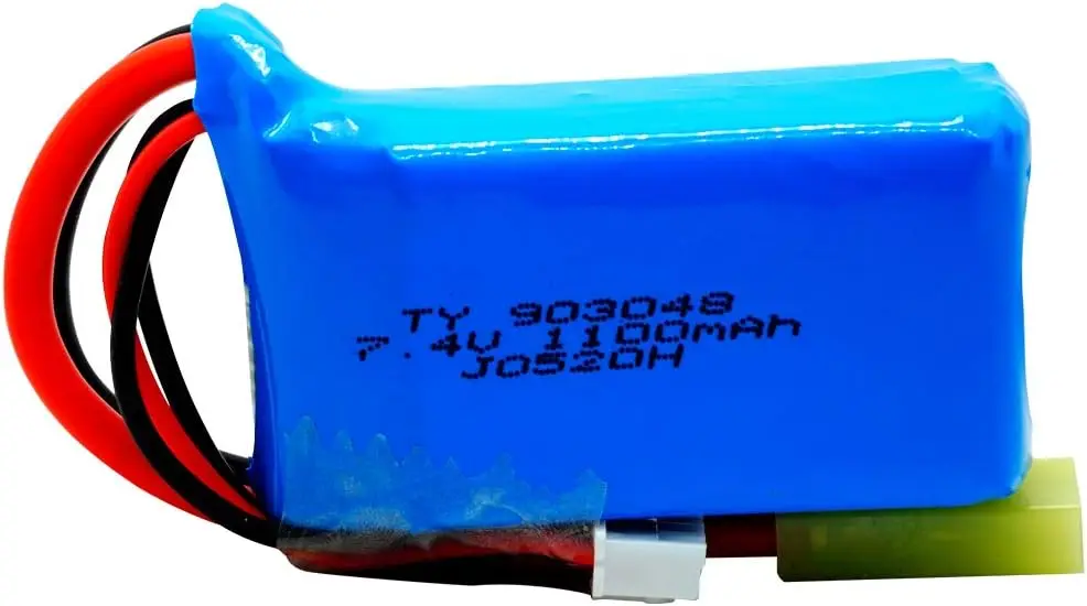 Batería LiPo de 7,4 V, 1100mah, 20C, enchufe Tamiya pequeño con cable USB para PXtoys 9300/9301/9301-1/9302/9303/9303-1 1/18 coches de juguete Rc - imagen 2