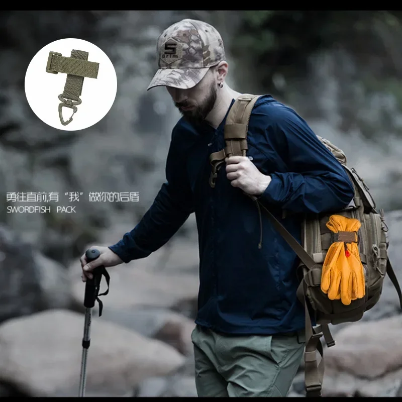 Guantes de caza multiusos, gancho de almacenamiento, Clip de seguridad, guantes de nailon para exteriores, cuerda de escalada EDC, correa con hebilla colgante antipérdida - imagen 2