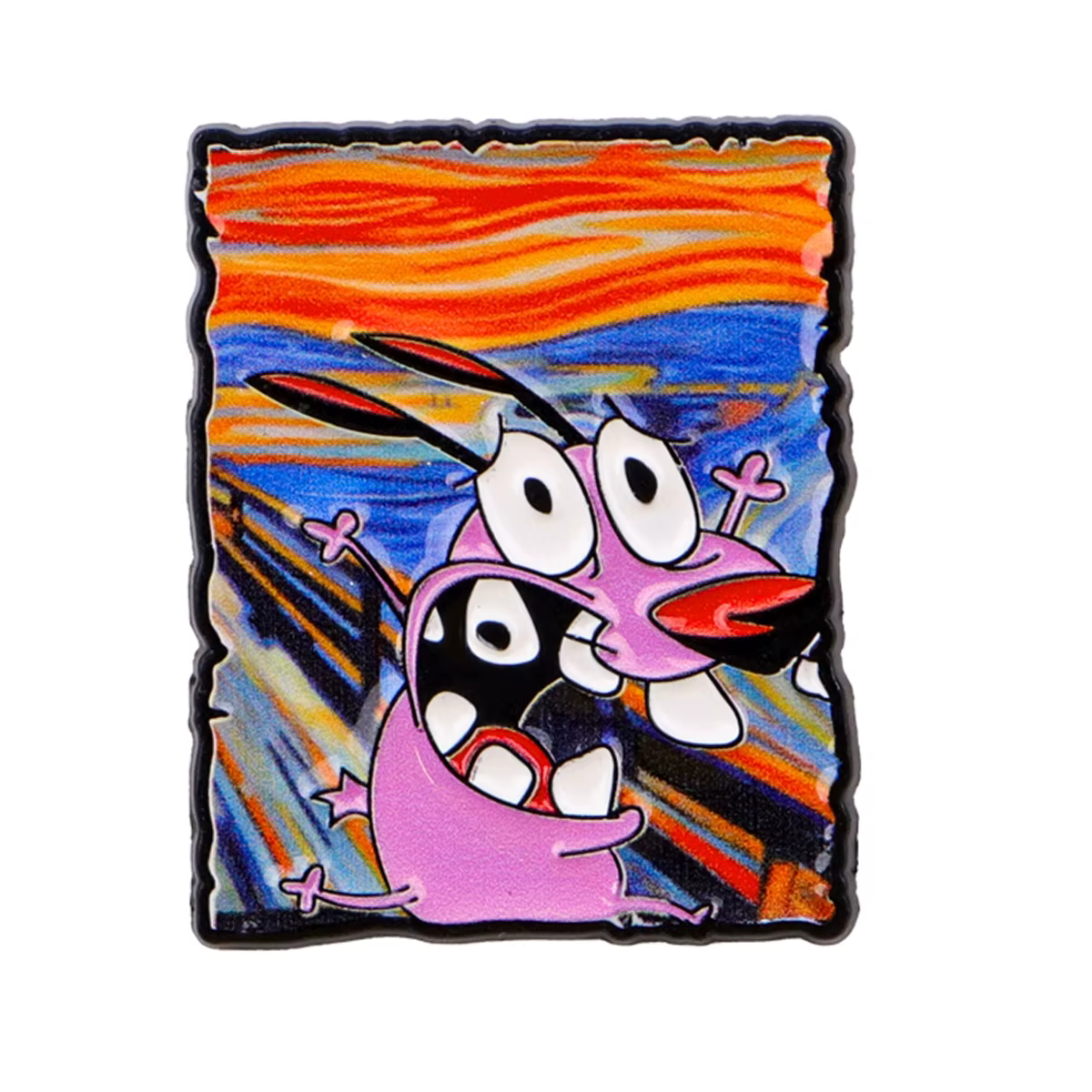 Pin de esmalte artístico con diseño de dibujos animados