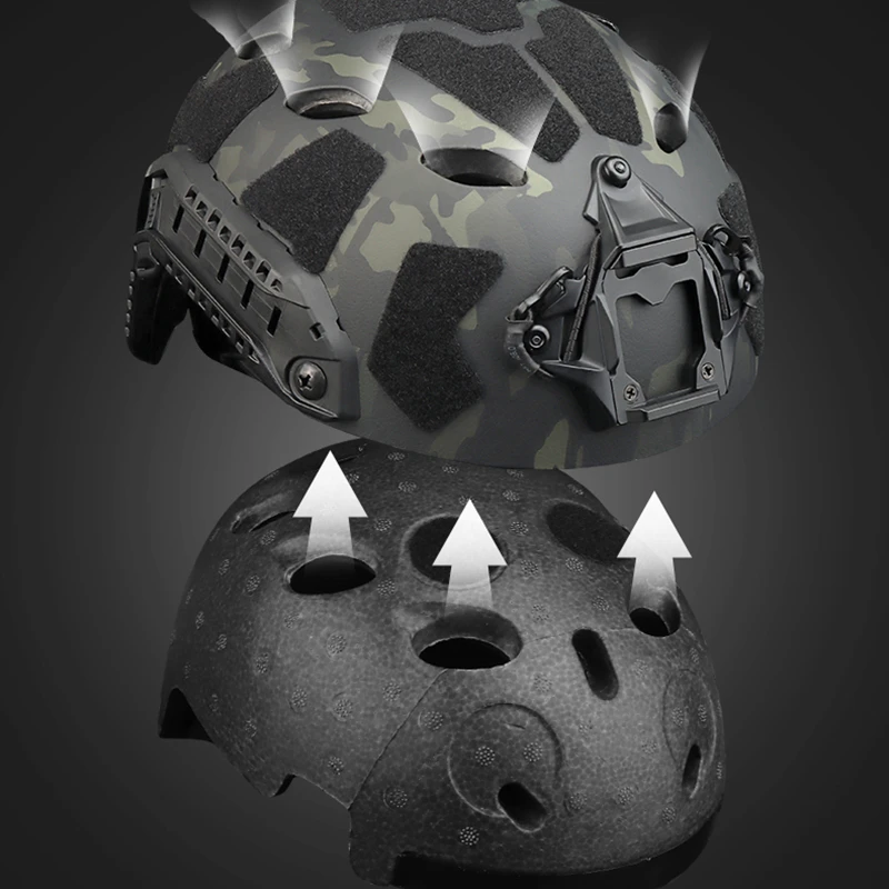 Casco Airsoft Paintball FAST Team Wendy Sistema táctico con riel NVG y cascos con correa para la barbilla - imagen 3