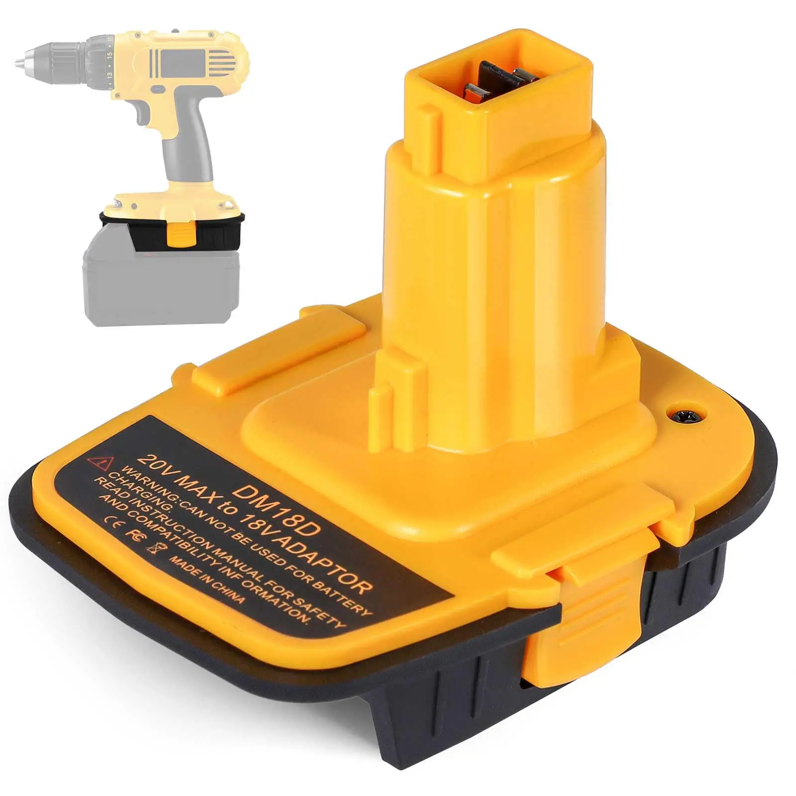 Adaptador de batería para DeWalt 20V para batería de litio Milwaukee 18V convertir a herramientas eléctricas de batería DeWalt NiCad y NiMh con USB - imagen 2