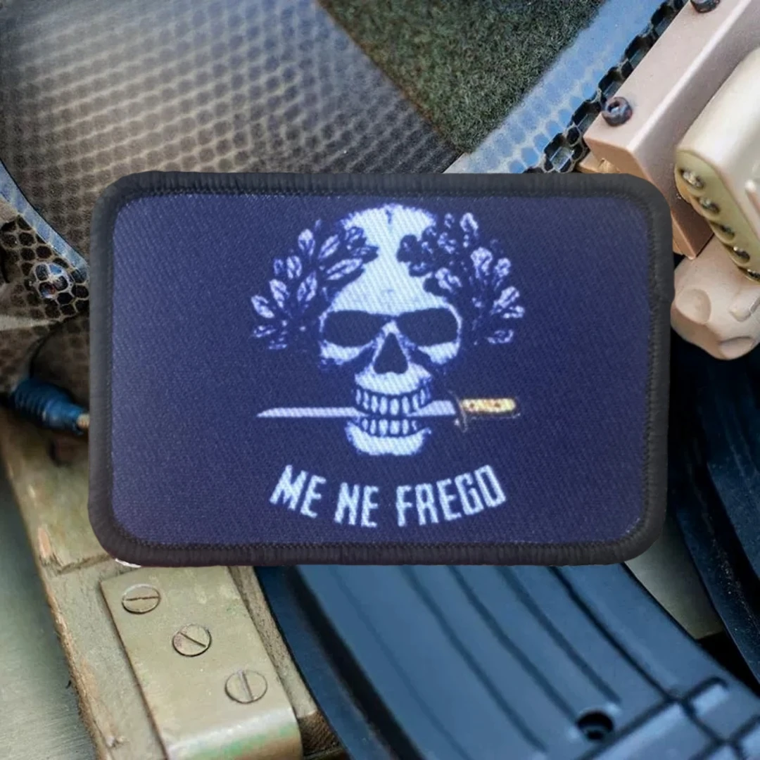 Parche táctico Me Ne Frego Morale con estampado de calavera, parches de gancho y bucle, brazalete militar, mochila, chaleco, pegatinas - imagen 4