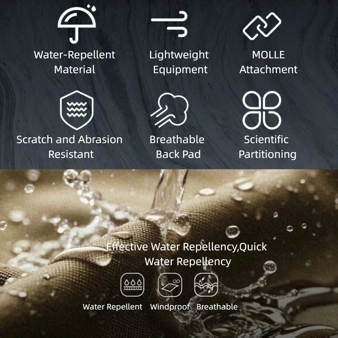 DIZETION Riñonera táctica de nailon para hombre - Bolsa deportiva de senderismo de alta capacidad para teléfono - imagen 2