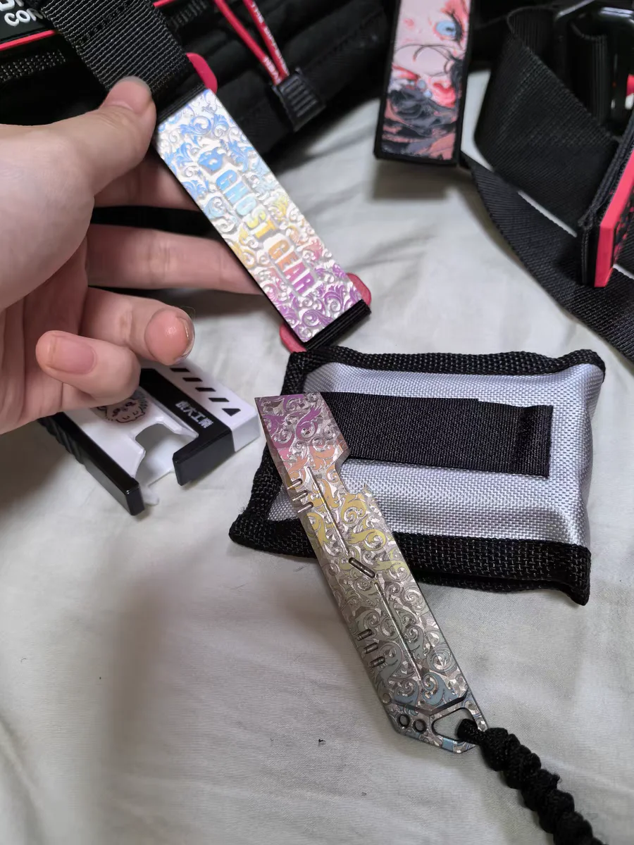 Insignia táctica de Metal con parche de color de aleación de titanio Ghost Gear para decoración de bolsas de ropa - imagen 3