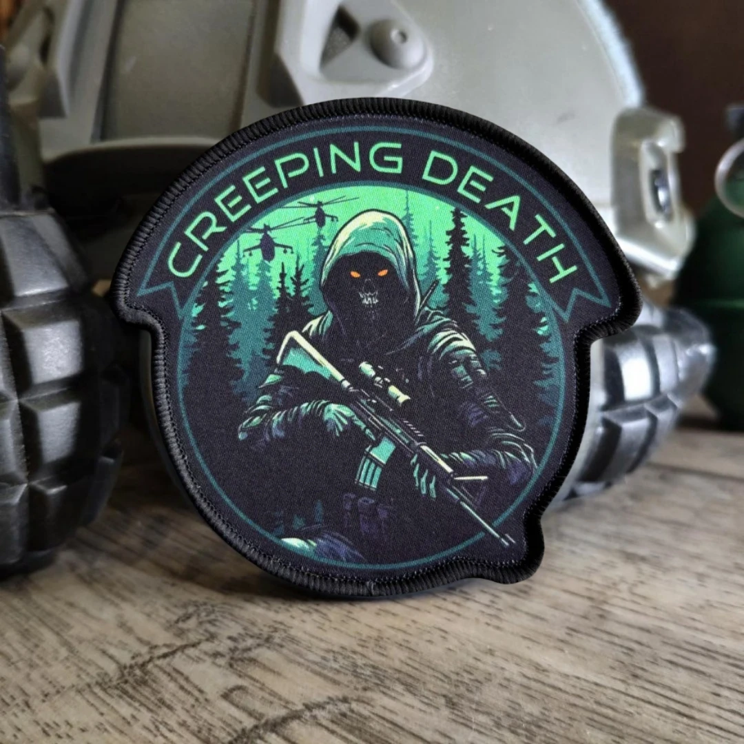 Parche táctico de muerte rasante, parches impresos del ejército, gancho y bucle, insignia de moral de soldado Ranger, brazalete militar, pegatina para mochila - imagen 5