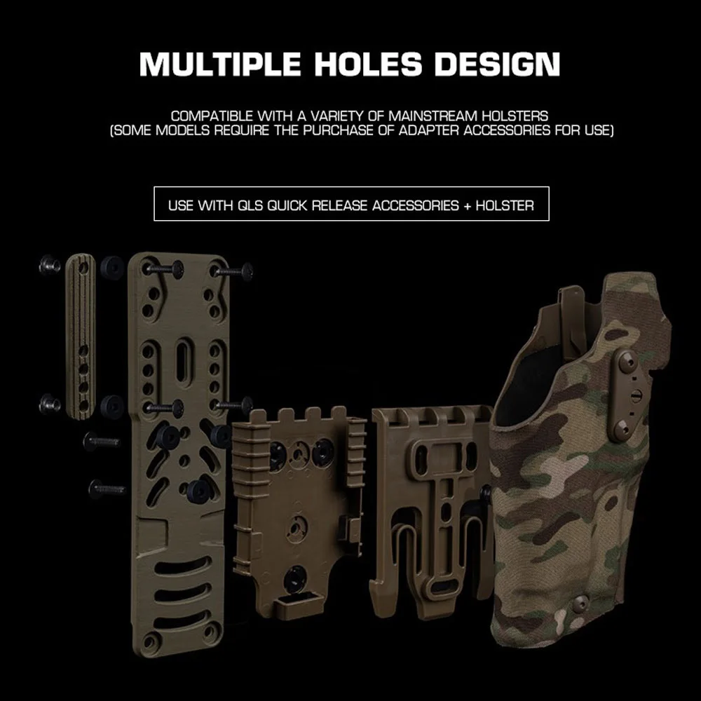 Adaptador de funda táctica Modular Compatible QLS Kit de sistema de liberación rápida plataforma de transporte de pierna caída accesorios Airsoft ajustables - imagen 4