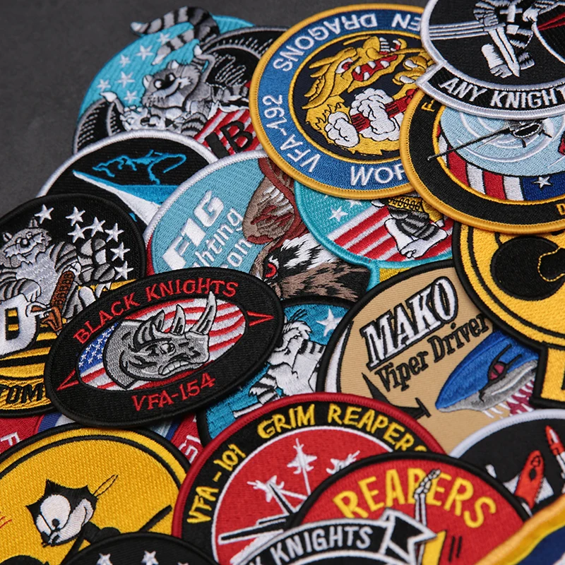 Parche para planchar, tipo de colección, ventilador militar, insignia de chaqueta de vuelo bordada, escuadrón de vuelo VFA, etiqueta de tela táctica, parche de costura - imagen 4