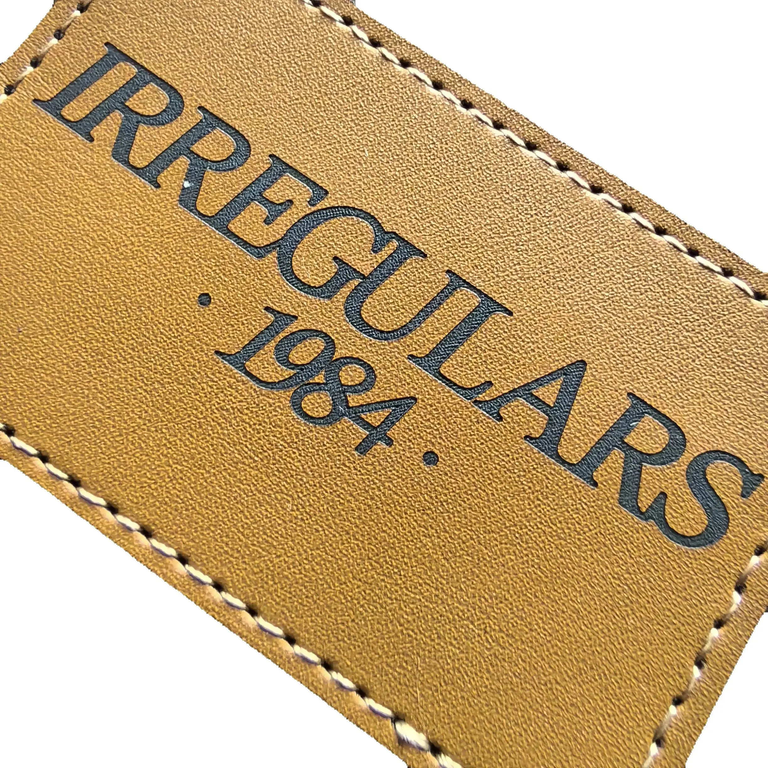 Parche de brazalete de cuero con insignia mágica de piel de vaca estilo IRR 1984