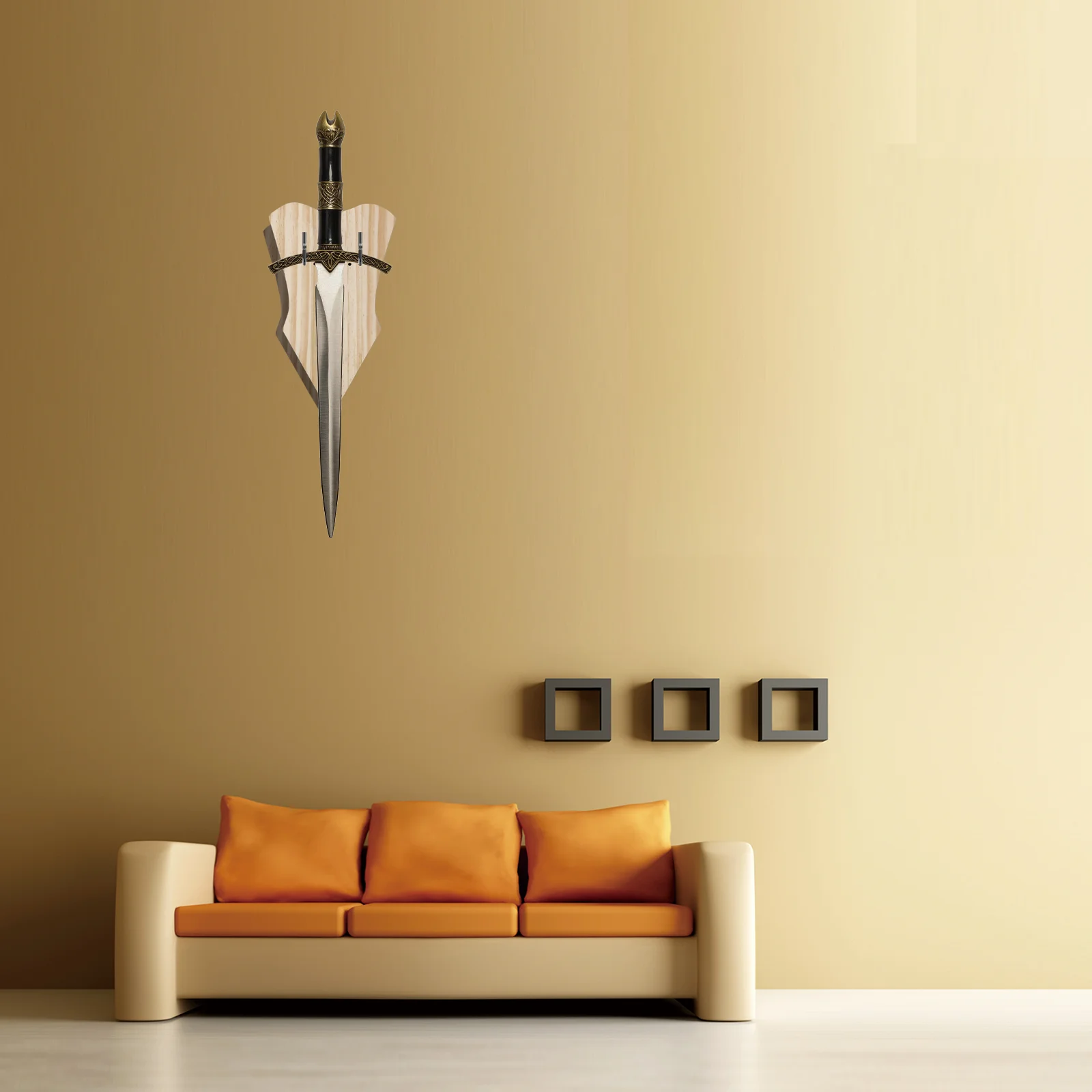 Soporte para espada de madera maciza, expositor de espada montado en la pared, estante de almacenamiento de espadas de madera para sala de estar, soporte de arco/madera - imagen 5