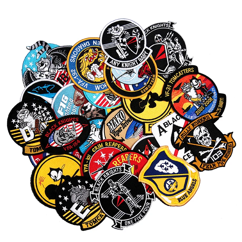 Parche para planchar, tipo de colección, ventilador militar, insignia de chaqueta de vuelo bordada, escuadrón de vuelo VFA, etiqueta de tela táctica, parche de costura - imagen 2
