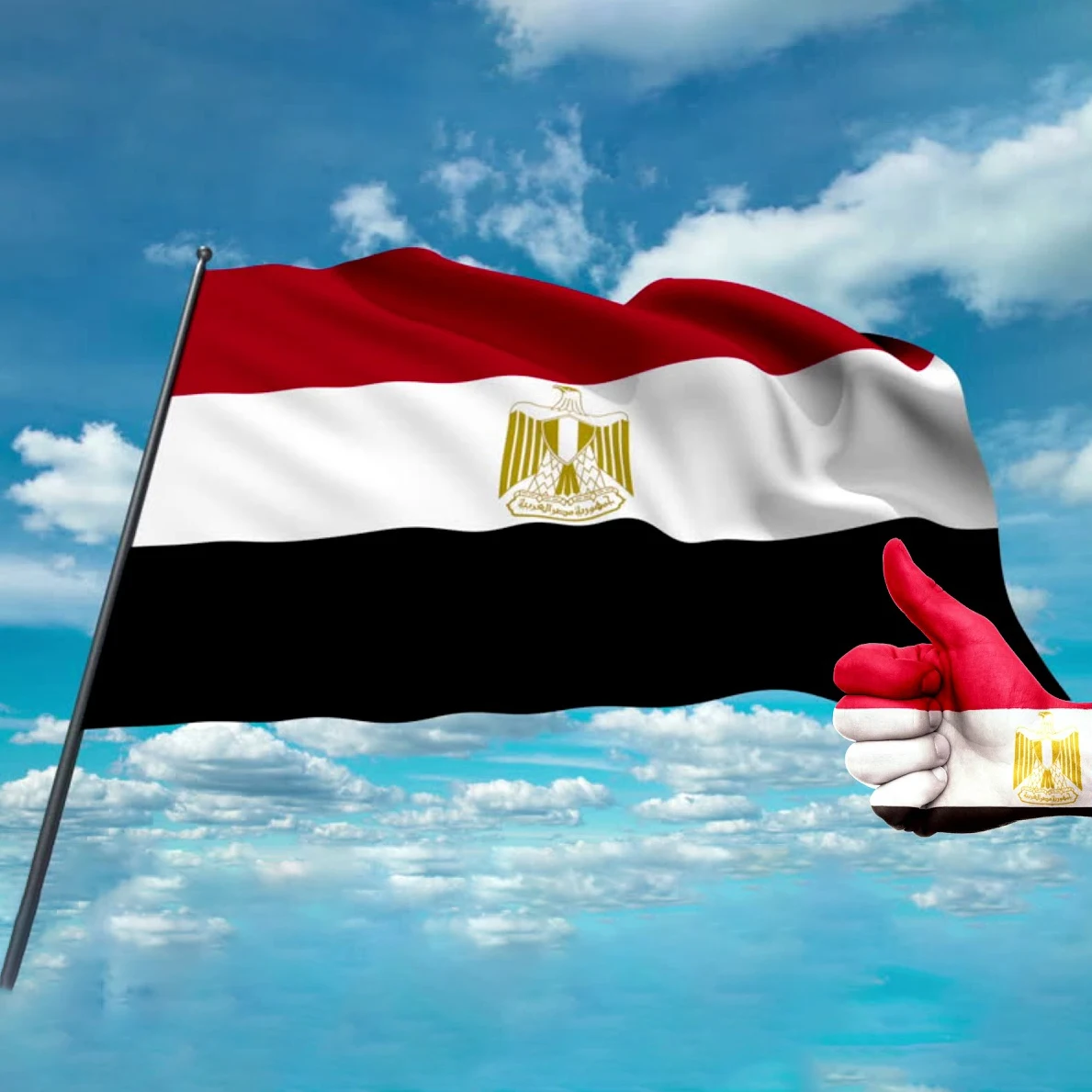 Bandera de Egipto EGY en poliéster impresa para decoración y pancarta