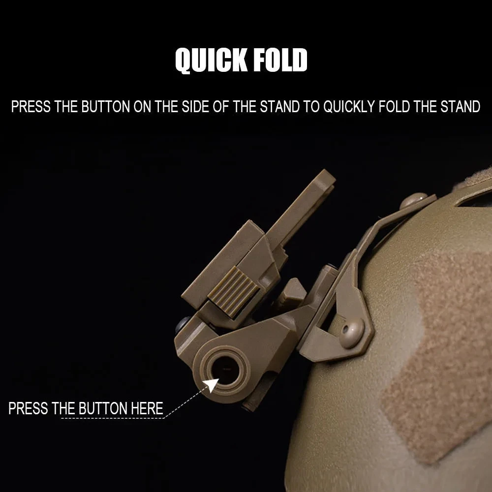 Soporte de visión nocturna L4G69, auriculares plegables rápidos, montaje de casco militar Airsoft, accesorios de montaje rápido - imagen 4