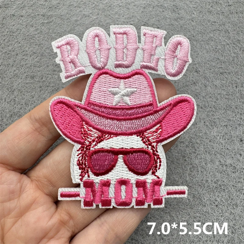 Parche bordado de corazón y estrella rosa, sombreros, mochila, costura bordada, DIY, parche de vaquero occidental, parches para planchar para pegatinas de ropa - imagen 3