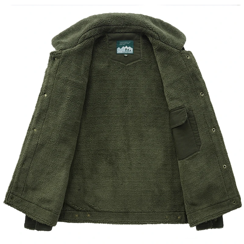 Chaqueta militar gruesa de algodón para hombre, abrigo de lana con múltiples bolsillos, informal, a la moda, talla grande, M-8XL - imagen 3