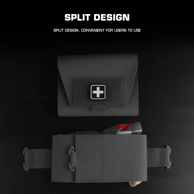 Kit médico MOLLE de diseño dividido, bolsa médica pequeña ligera V2 para cinturón y portador de placa, accesorios de caza - imagen 3