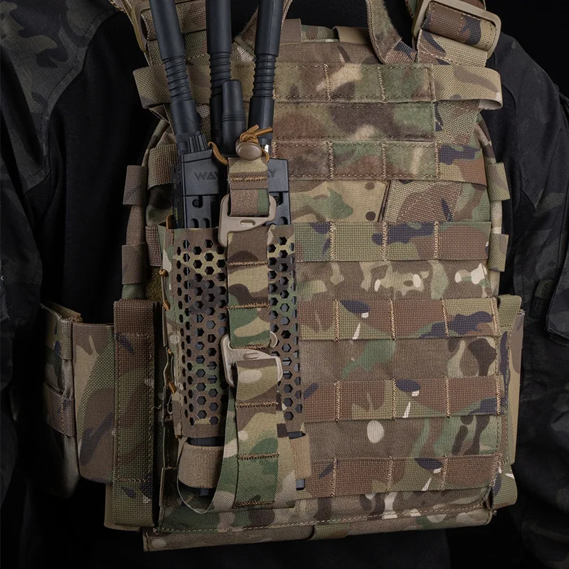 Bolsa de Radio de camuflaje con montaje Molle, bolsa de almacenamiento de malla, fijación con hebilla G - imagen 3