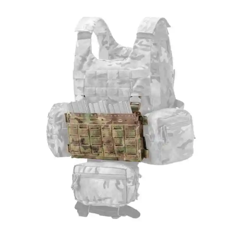Chaleco táctico para plataforma de pecho MK5 – Panel frontal con bolsa triple para revistas, compatible con portadores de placas LV119, FCSK, SPC y JPC - imagen 3