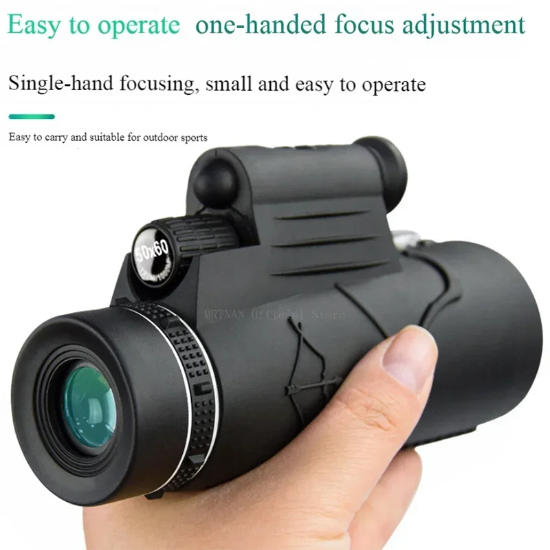 Potente telescopio Monocular HD de largo alcance, Zoom con trípode, Clip para teléfono, caza al aire libre, Camping, turismo, 50x60 - imagen 3