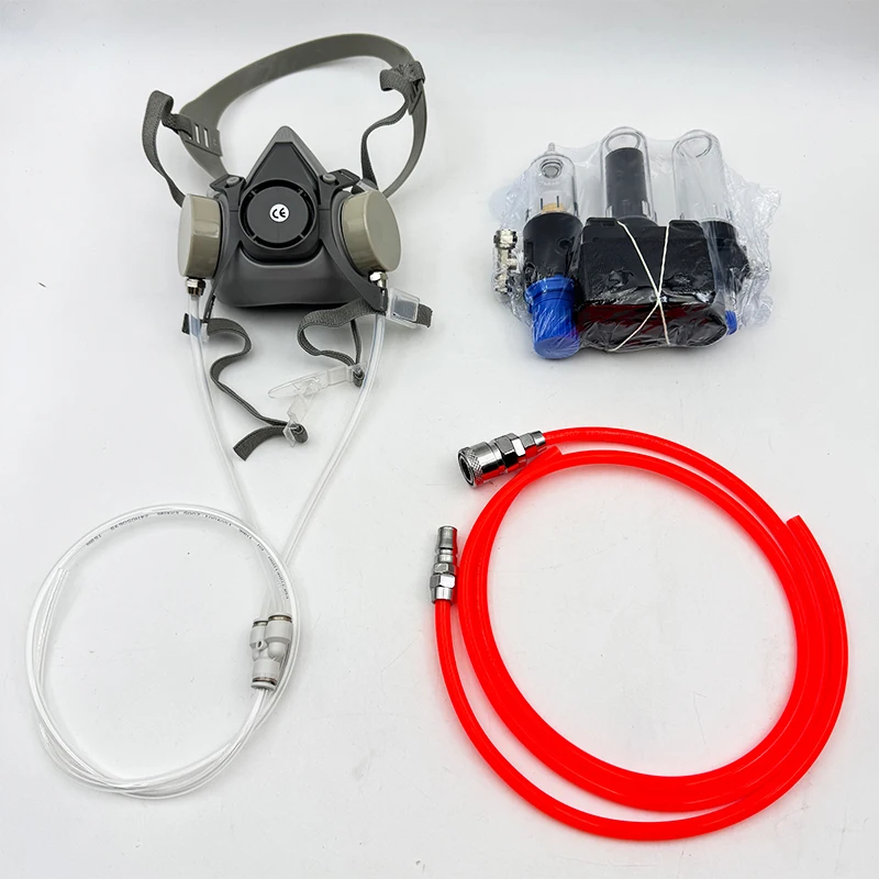 Alta calidad 6200 suministro de aire máscara facial completa Gas 3 en 1 sistema de respirador Industrial máscara respirador multifuncional - imagen 2