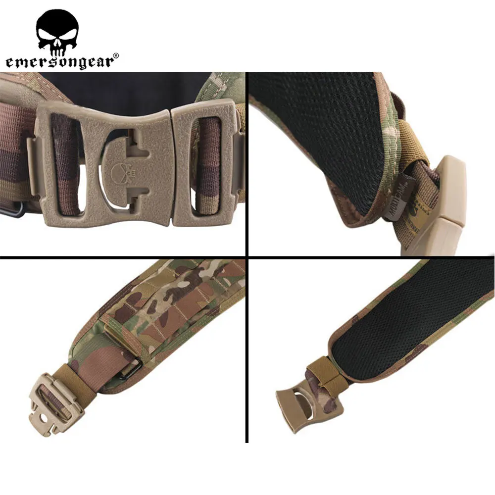 Emersongea Molle cinturón táctico Airsoft Paintball combate Molle cinturón LBT1647 estilo acolchado cinturón Nylon Multi-camo negro EM9012 - imagen 4