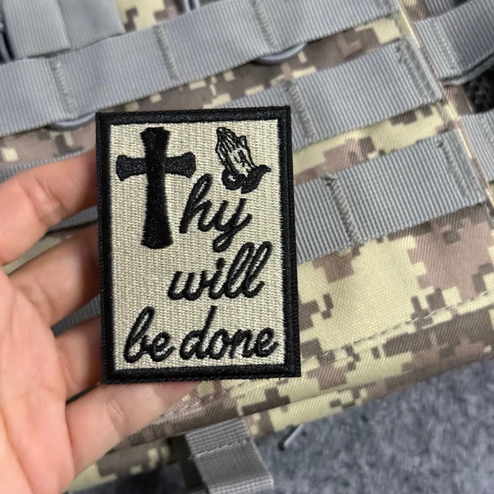 Parche táctico militar con frase bordada, gancho y bucle para mochila - imagen 3