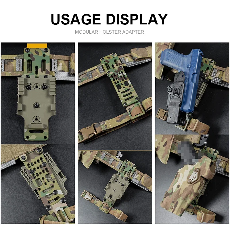 Adaptador de funda de pistola Modular de Metal Compatible con plataforma QLS, funda táctica, banda de pierna caída, plataforma de funda de medio rango - imagen 5