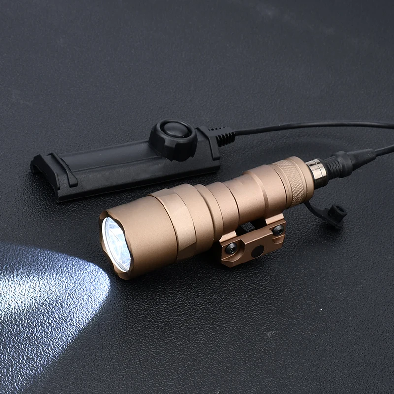 Linterna táctica SF M300 M600, luz de explorador de Metal sin marcas, interruptor de presión de doble función de Control remoto, compatible con riel de 20mm - imagen 4