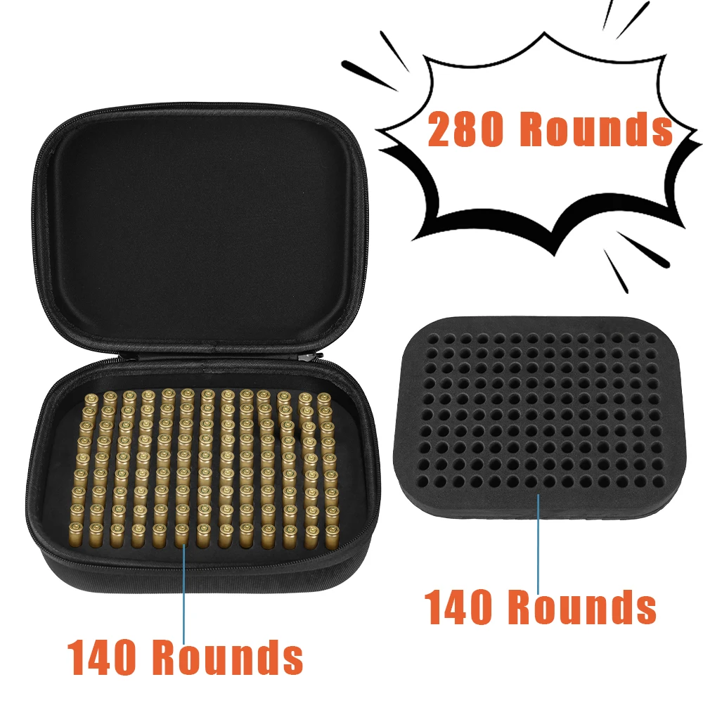 Bolsa de municiones de 280 balas, caja de almacenamiento de balas de 9mm, bolsa de munición portátil, bolso táctico, funda, soporte de municiones, accesorios airsoft