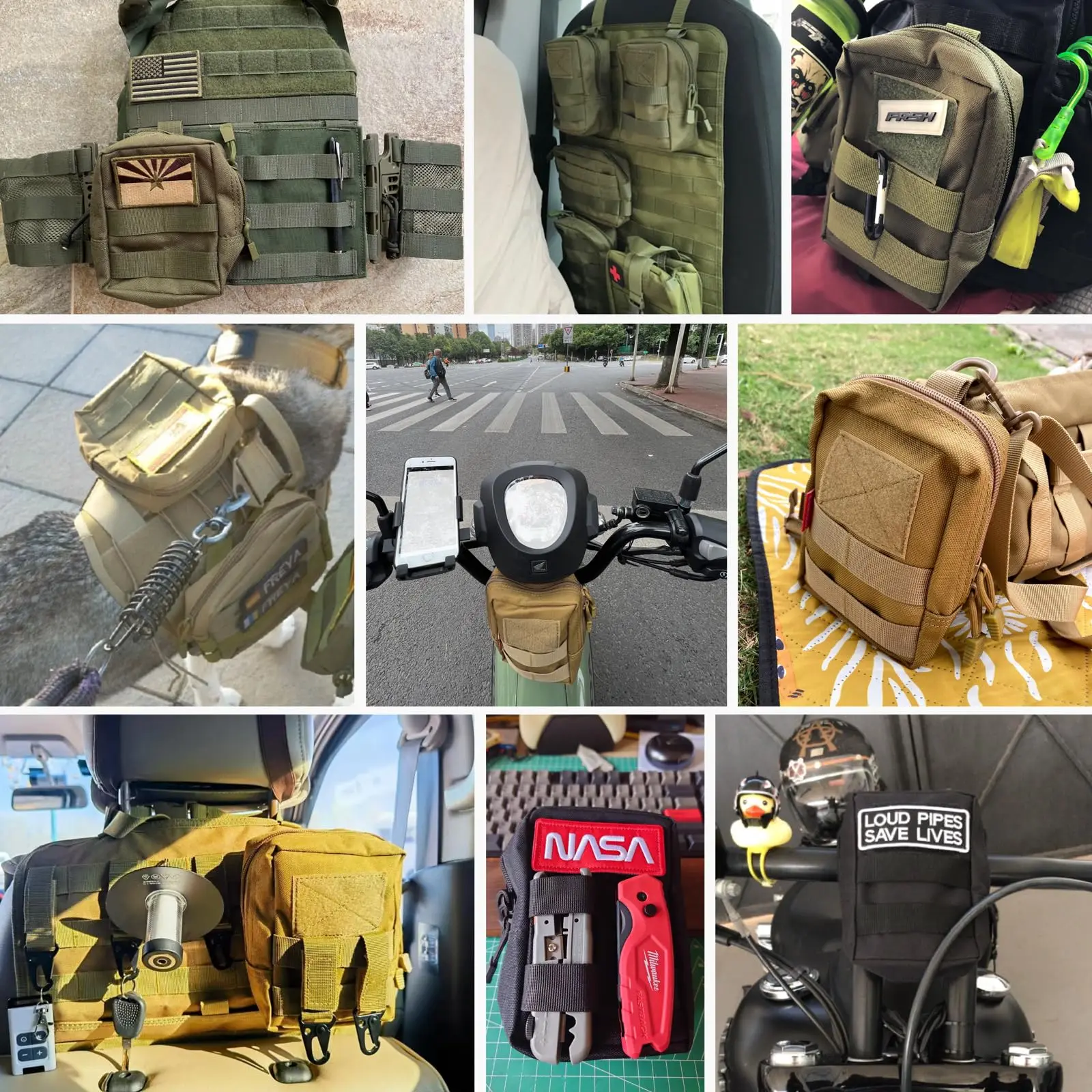Bolsa táctica MOLLE impermeable portaaccesorios EDC para cinturón - imagen 3