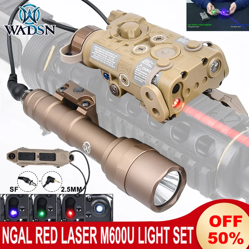 Tácticas NGAL rojo verde azul indicador luz LED blanca M600 M600U linterna 800 lúmenes caza interruptor de presión de doble botón - imagen 4