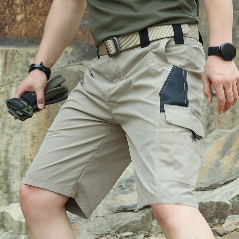 Pantalones cortos de camuflaje tácticos, pantalones de trabajo al aire libre, pantalones cortos Cargo informales con múltiples bolsillos para hombre, pantalones cortos resistentes al desgaste de secado rápido para hombre - imagen 5