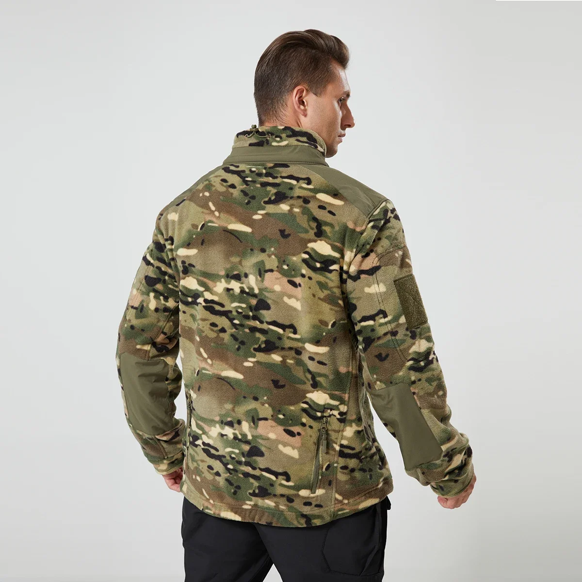 Chaqueta de combate táctica de forro polar para hombre, abrigo de trabajo de camuflaje, suaves y cálidas prendas de vestir, cortavientos de Camping, Airsoft - imagen 3